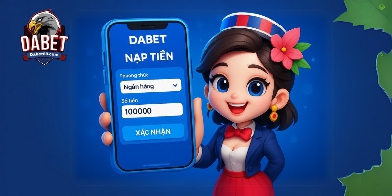 Giao diện nạp tiền Dabet thân thiện, an toàn cho người chơi mới.